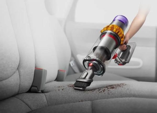 Dyson V15 Detect Absolute 2023,  vysavač,  14 cyklonů,  240 AW,  filtrace celého přístroje,  výdrž až 60 minut,  žlutá /  šedá5
