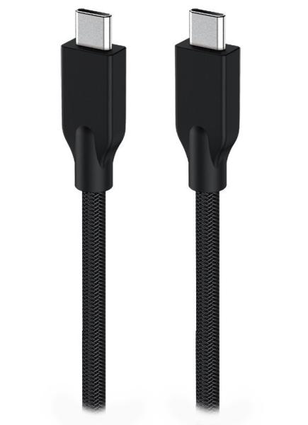 GENIUS nabíjecí kabel ACC-C2CC-3A,  150cm,  USB-C na USB-C,  3A,  PD60W,  opletený,  černý