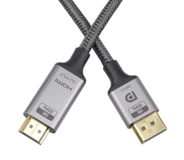 PremiumCord kabel DisplayPort 1.4 na HDMI2.1,  pro rozlišení 8K@60Hz, 4K@144Hz,  2m