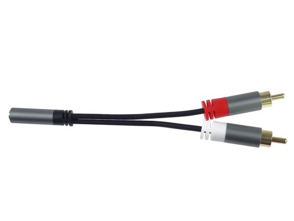PremiumCord kabel HQ Jack 3.5mm Female - 2x CINCH Male 15cm2