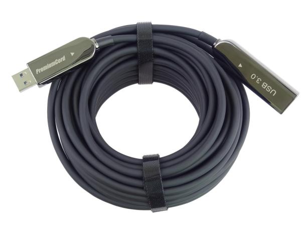 PREMIUMCORD Kabel USB3.0 + 2.0 prodlužovací optický AOC kabel A/Male - A/Female 15m2