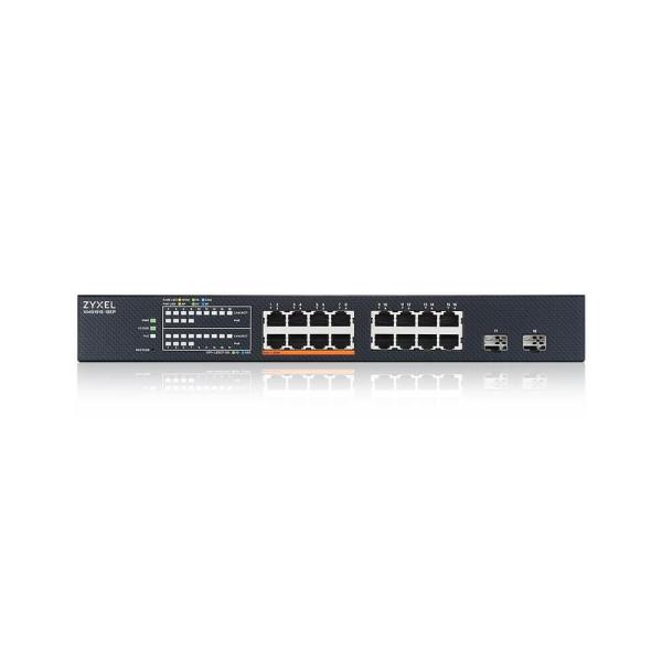 Zyxel XMG1915-18EP,  16-port 2.5GbE,  2 SFP+,  8 x PoE++ 180W  Smart Switch,  hybird mode,  standalone or NebulaFlex Cloud