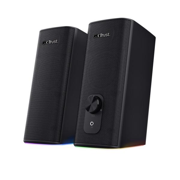 TRUST reproduktory GXT 612 CETIC RGB-Illuminated 2.0 Speaker Set,  Bluetooth,  černá