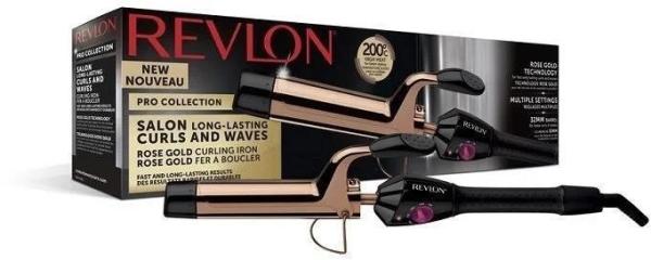 REVLON Salon Long Lasting Curls RVIR1159E kulma na vlasy,  klešťová,  studený hrot,  6 teplot,  černá a zlatá0