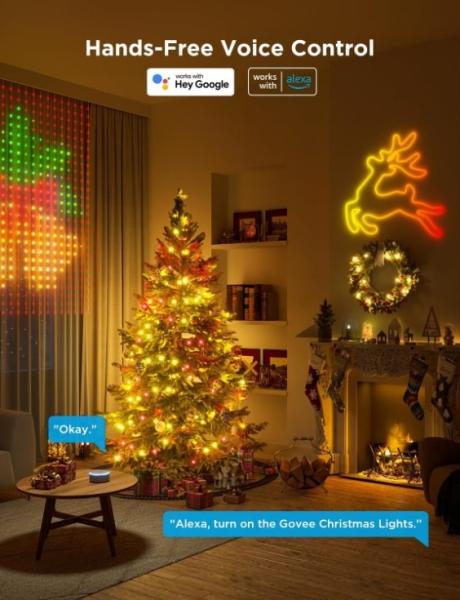 Govee LED RGBIC osvětlení pro vánoční stromek 10m5