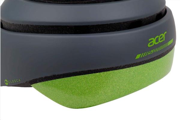 ACER Foldable Helmet (skládací helma),  šedá se zeleným reflexním pruhem vzadu,  velikost M (56-59 cm),  340 gr5