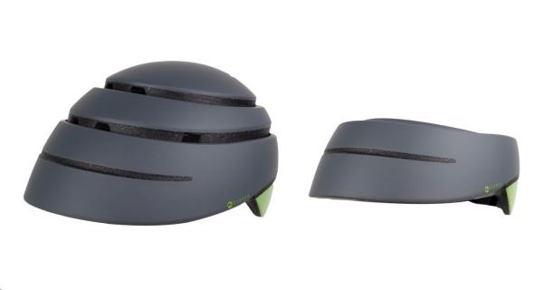 ACER Foldable Helmet (skládací helma),  šedá se zeleným reflexním pruhem vzadu,  velikost L (60-63 cm),  375 gr2