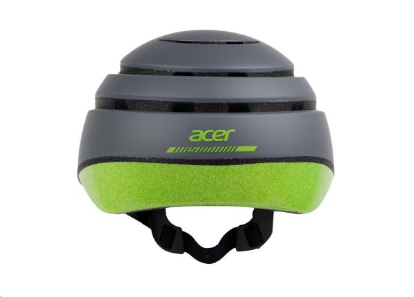 ACER Foldable Helmet (skládací helma),  šedá se zeleným reflexním pruhem vzadu,  velikost L (60-63 cm),  375 gr6