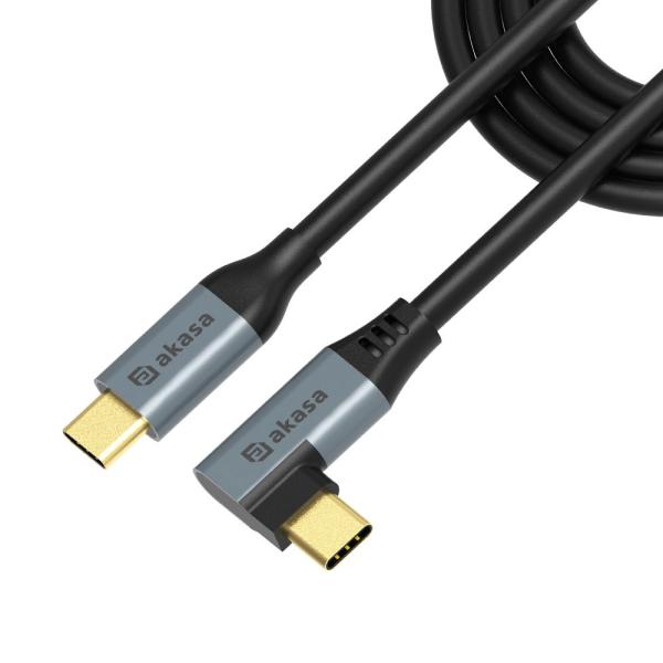 AKASA kabel USB-C 240Mbps,  100W PD,  90°