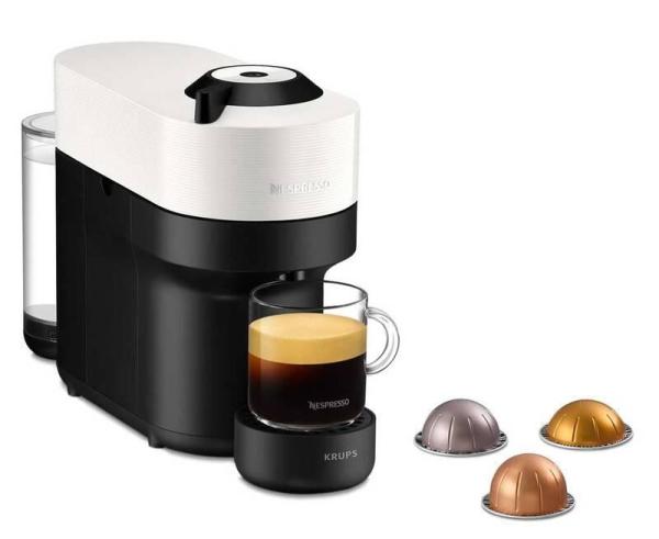Krups Nespresso XN920110 Vertuo Pop kapslový kávovar,  1500 W,  Wi-Fi. Bluetooth,  4 velikosti kávy,  bílý2