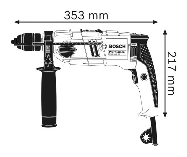 BOSCH GSB 18-2 RE,  příklepová vrtačka,  800 W,  zeď 18 /  14 mm,  dřevo 35 /  22 mm1