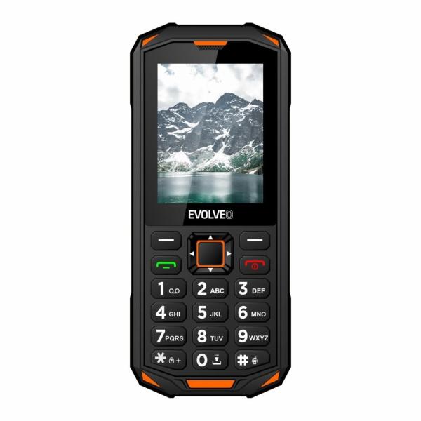 EVOLVEO StrongPhone X5,  vodotěsný odolný Dual SIM telefon,  černo-oranžová