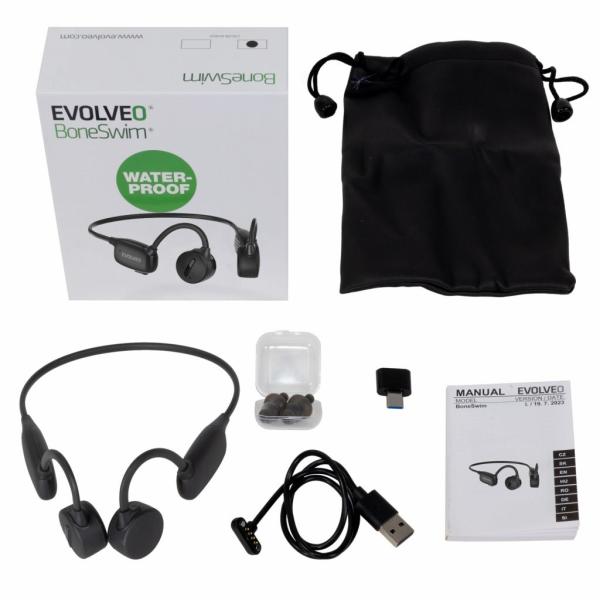 EVOLVEO BoneSwim Pro MP3 32GB,  bezdrátová sluchátka na lícní kosti,  černé3
