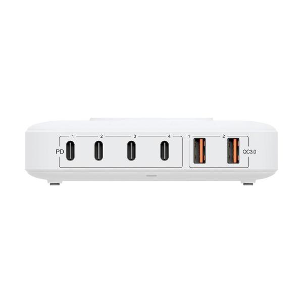 3mk síťová nabíječka - Hyper Charger PowerMax 100W,  GaN 4x USB-C (PD) /  2x USB,  bílá1