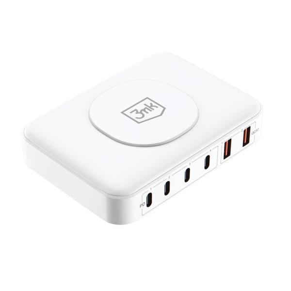 3mk síťová nabíječka - Hyper Charger PowerMax 100W,  GaN 4x USB-C (PD) /  2x USB,  bílá5