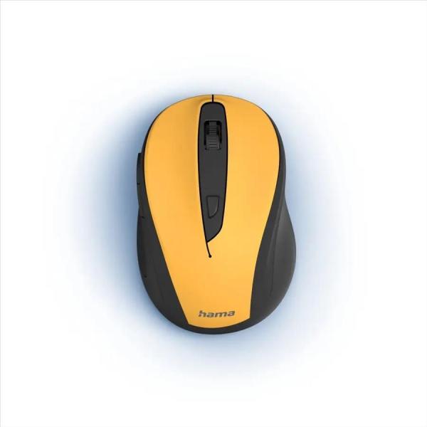 Hama bezdrôtová optická myš MW-400 V2,  ergonomická,  žltá/ čierna1