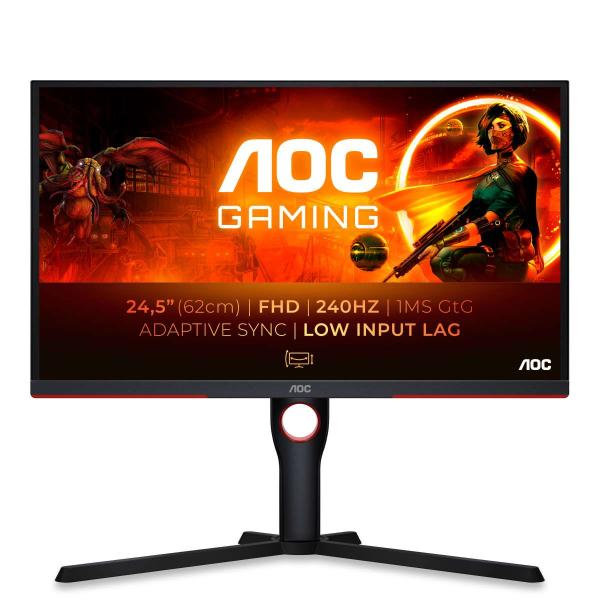 AOC MT VA LCD WLED 24, 5" 25G3ZM/ BK - VA panel,  240Hz,  1920x1080,  2xHDMI,  DP,  pivot