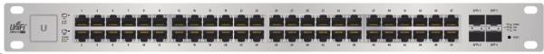 UBNT UniFi Switch US-48-500W [48xGigabit,  500W PoE+ 802.3at/ af,  pasívne PoE 24V,  2xSFP + 2xSFP+,  neblokujúce 70Gbps]