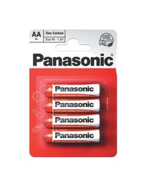 PANASONIC Zinkouhlíkové baterie Red Zinc R6RZ/ 4BP EU AA 1, 5V (Blistr 4ks)