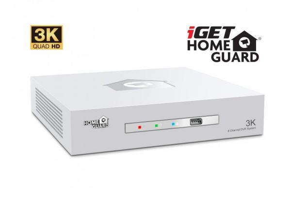 iGET HGDVK83304 - Kamerový 3K set, 8CH DVR + 4x kamera 3K, zvuk, LED, SMART W/ M/ Andr/ iOS3