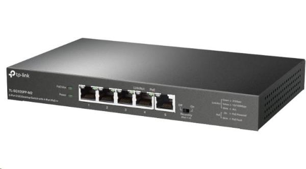 TP-Link switch TL-SG105PP-M2 (5x2, 5GbE,  4xPoE++, 123W,  fanless)1