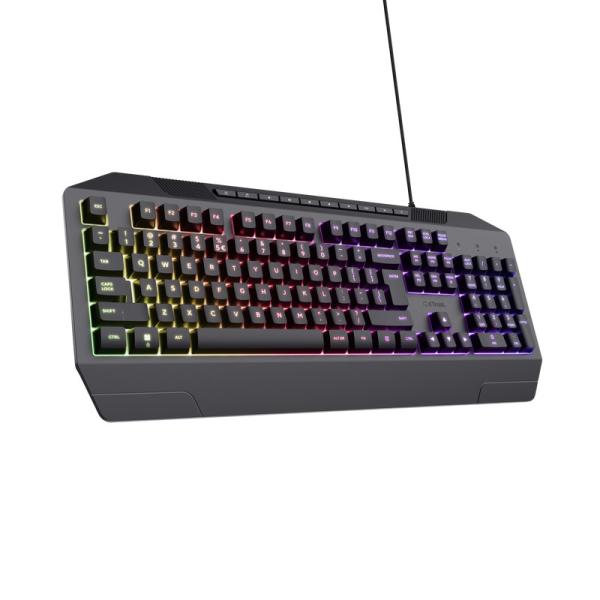 TRUST herní klávesnice GXT836 EVOCX,  membránová,  USB,  US1