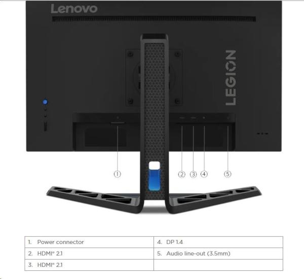 LENOVO LCD Legion R25i-30 - 24.5", 16:9, IPS, 1920x1080, 400 cd/ m2, 1000:1, 0.5-5ms, HDMI, DP, VESA, PIVOT, 3Y3