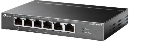 TP-Link CCTV switch TL-SG1006PP (6xGbE, 3xPoE+,1xPoE++, 64W, fanless)1