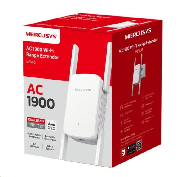 MERCUSYS ME50G WiFi5 Extender/ Repeater (AC1900, 2, 4GHz/ 5GHz, 1xGbELAN)3