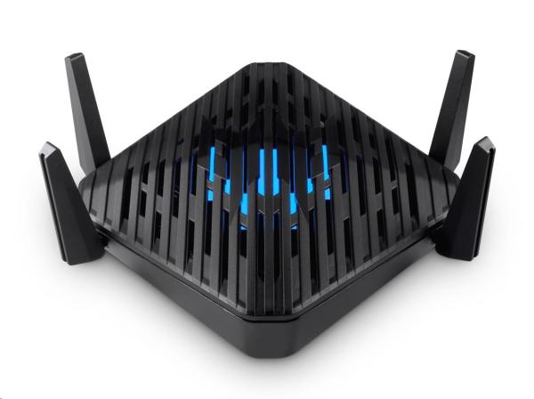 ACER Predator router Connect W6d WiFi 6 - ARM Cortex, 16GB, 4GB eMMC, 1xWAN, 4xLAN, USB, 4x anténa, černá