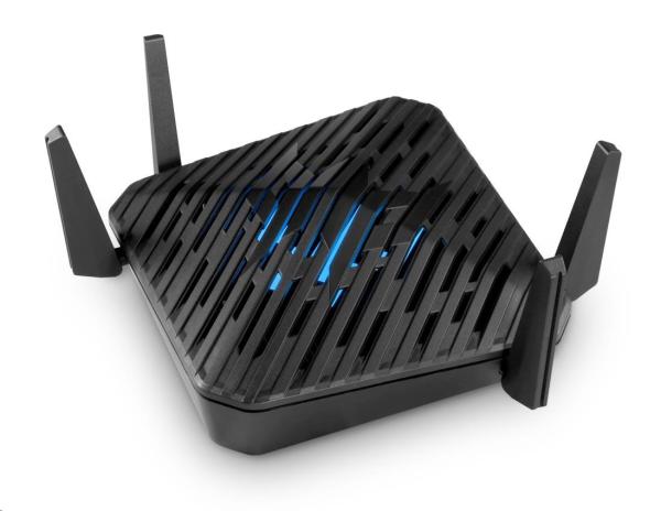 ACER Predator router Connect W6d WiFi 6 - ARM Cortex, 16GB, 4GB eMMC, 1xWAN, 4xLAN, USB, 4x anténa, černá1