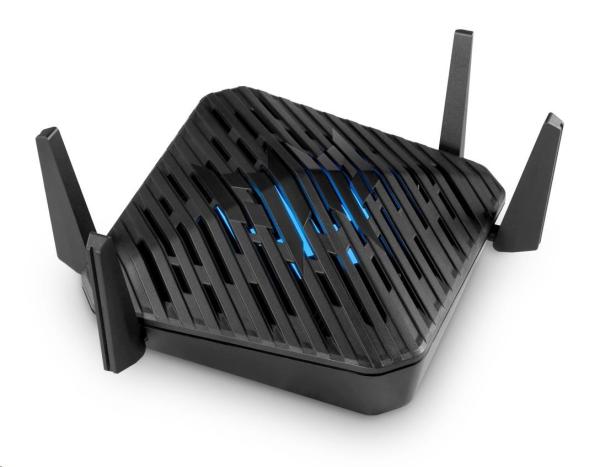 ACER Predator router Connect W6d WiFi 6 - ARM Cortex, 16GB, 4GB eMMC, 1xWAN, 4xLAN, USB, 4x anténa, černá2