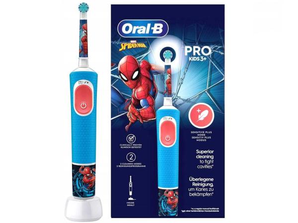 Oral-B Vitality Pro 103 Kids Spiderman elektrický zubní kartáček,  oscilační,  2 režimy,  časovač
