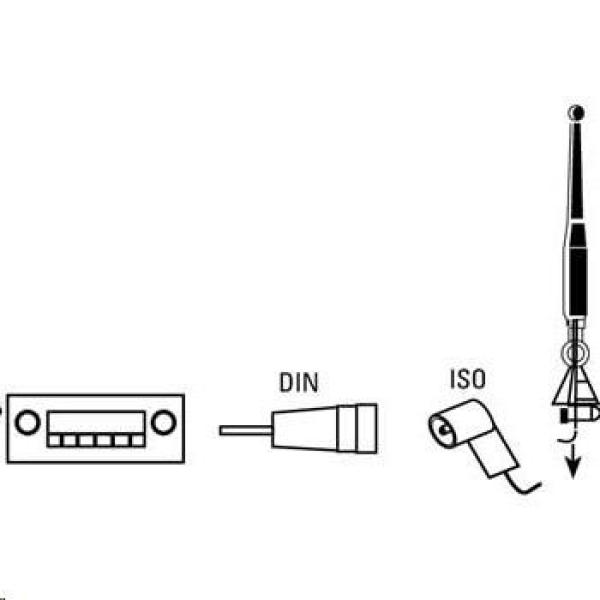 Hama anténny adaptér DIN vidlica - ISO zásuvka1