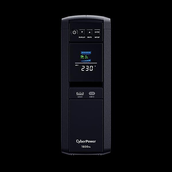 CyberPower PFC SineWave LCD GP UPS 1600VA/1000W, Schuko zásuvky2