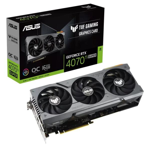 ASUS VGA NVIDIA GeForce RTX 4070 Ti SUPER TUF GAMING OC 16G,  16G GDDR6X,  3xDP,  2xHDMI