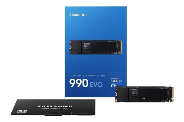 SSD Samsung 990 EVO 2000GB -  formát M.2; čtecí rychlost až 5000 MB/ sec; zapisovací rychlost až 4200 MB/ sec1