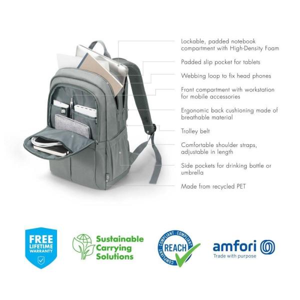 DICOTA Eco Backpack SCALE 13-15.6 grey2