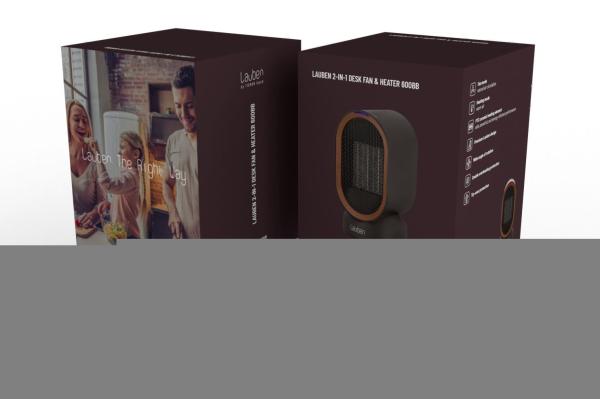 Lauben Desk Fan&Heater 2in1 600BB16