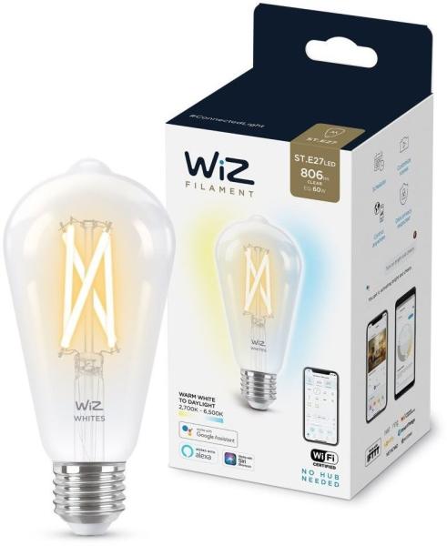 PHILIPS WiZ Tunable White 60W E27 ST64 Filament - stmívatelná,  nastavitelná teplota barev