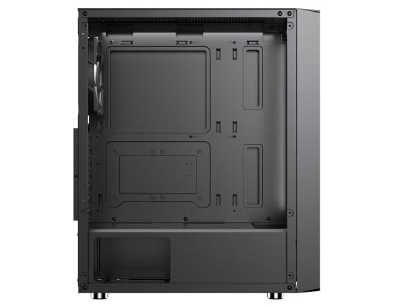 1stCOOL skříň GAMER 4,  Mid tower,  AU,  USB 3.0,  USB-C,  2x120mm,  průhledná bočnice,  bez zdroje,  černá3