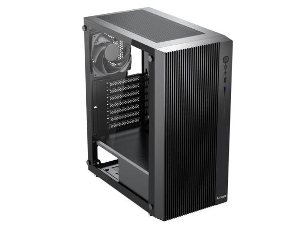 1stCOOL skříň GAMER 4,  Mid tower,  AU,  USB 3.0,  USB-C,  2x120mm,  průhledná bočnice,  bez zdroje,  černá5
