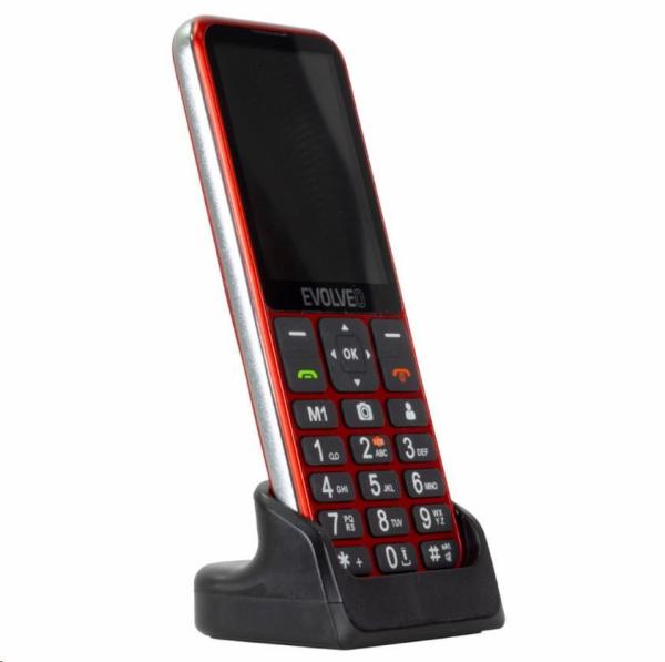 EVOLVEO EP-880 EasyPhone LT Senior,  nabíjecí stojánek,  červená0