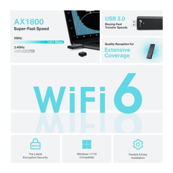 TP-Link Archer TX20U WiFi6 USB adapter (AX1800, 2, 4GHz/ 5GHz, USB3.0)2