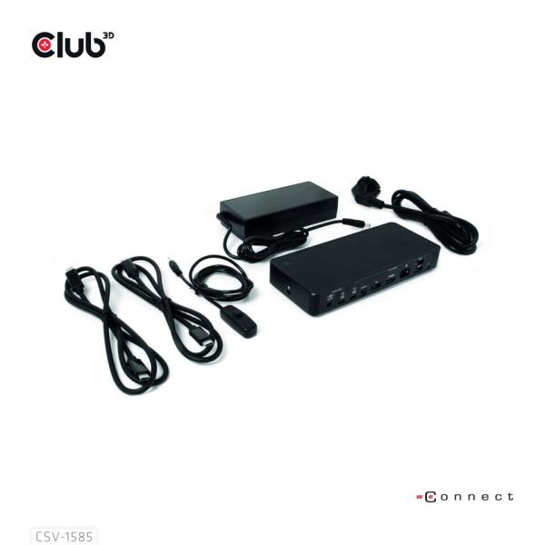 Club3D Dokovací stanice DisplayPort /  HDMI KVM Switch,  USB-C,  PD5