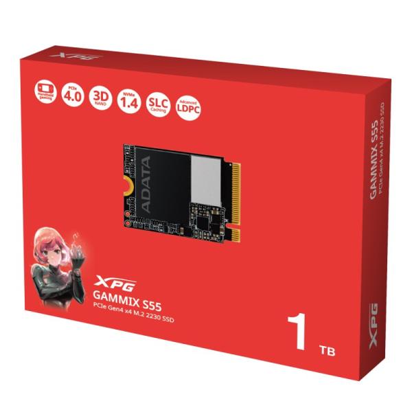 ADATA SSD 1TB XPG GAMMIX S55,  PCIe Gen4x4,  M.2 2230,  (R:5000/  W:3700MB/ s)4