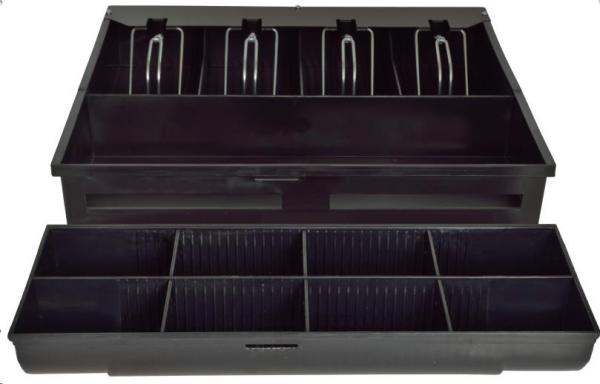 Virtuos pokladní zásuvka S-410C - s kabelem,  pořadač 4/ 8,  9-24V,  černá3