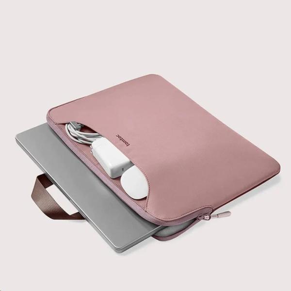tomtoc Light-A21 Dual-color Slim Laptop Handbag,  13, 5 Inch - Raspberry4