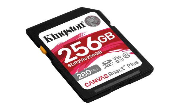 Kingston SDXC karta 256GB Canvas React Plus,  UHS-II,  U3,  V60,  R:280/ W:150MB/ s