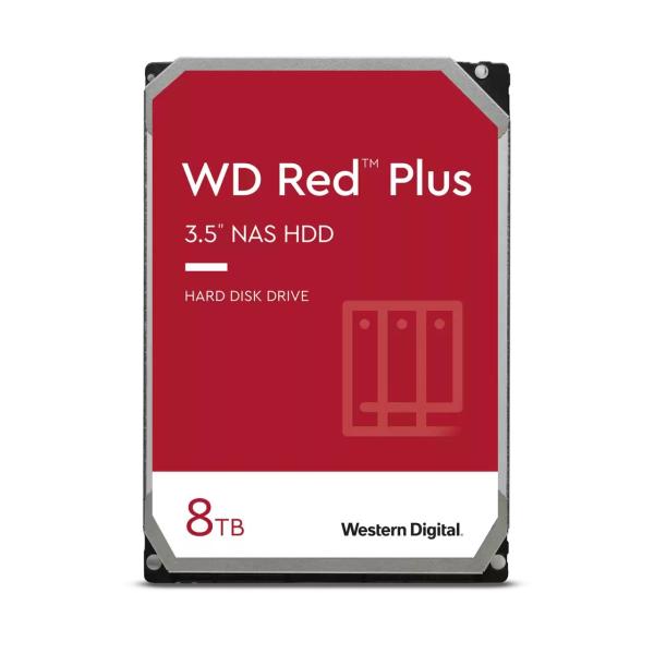 WD RED PLUS NAS WD80EFPX 8TB,  SATAIII/ 600,  Cache 256MB,  512MB/ s,  CMR